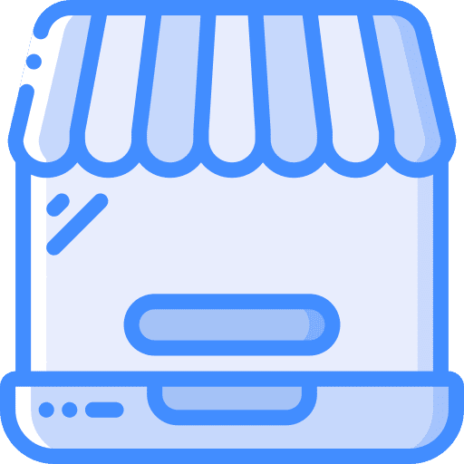 Laptop shop ecommerce online shop icon