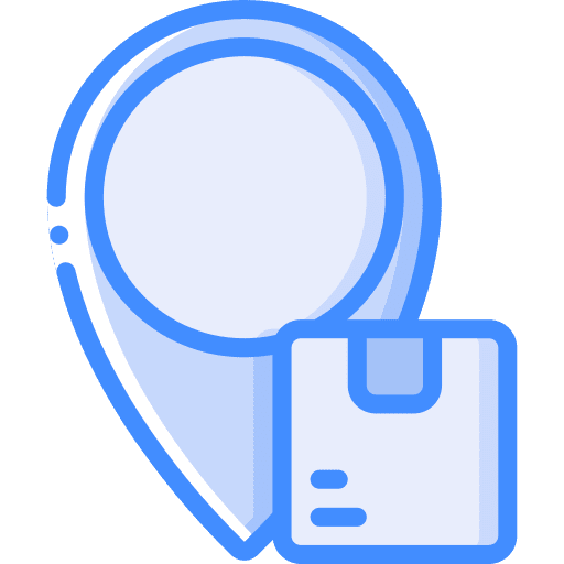 Location pin shipping and delivery package delivery icon