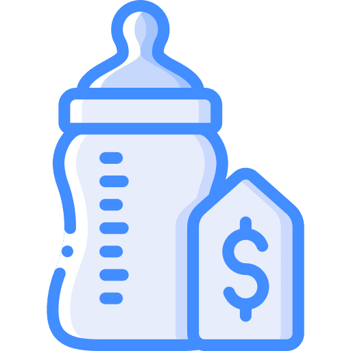 Milk bottle price tag products shop icon