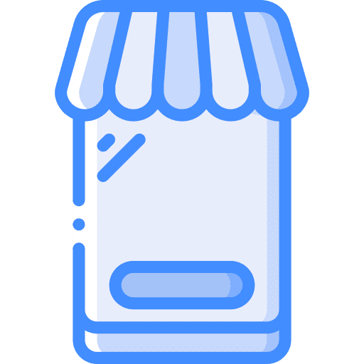 Mobile store grow shop grocery store shopper icon