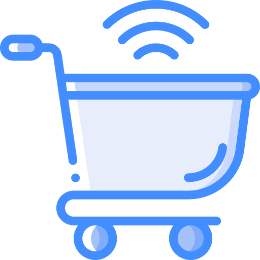 Smart cart online shop supermarket shopping cart icon