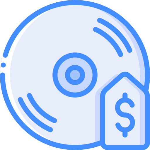Vinyl disc commerce and shopping sale icon
