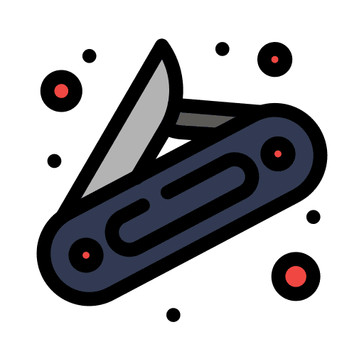 Pocket knife camping blade equipment icon Pocket knife camping blade equipment icon