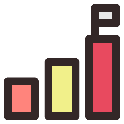 Graph growth graph flag icon
