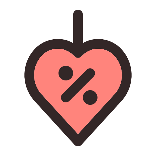 Heart heart discount commerce and shopping icon