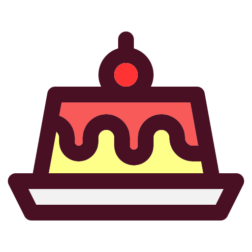 Pudding dish food and restaurant cherry icon Pudding dish food and restaurant cherry icon