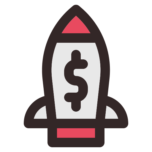 Rocket money business and finance rocket icon