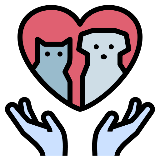 Pet care charity dog cat icon