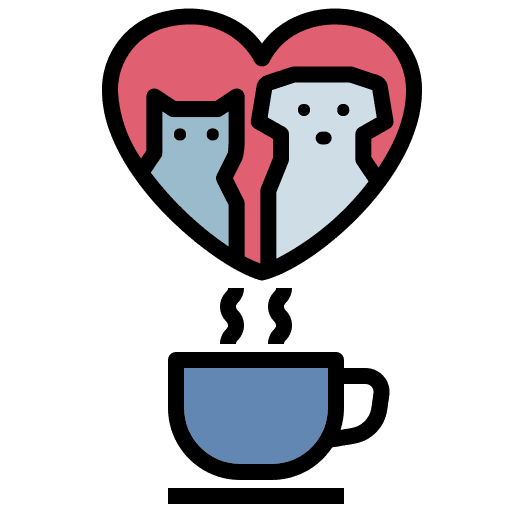 Pet love drink cafe animals icon