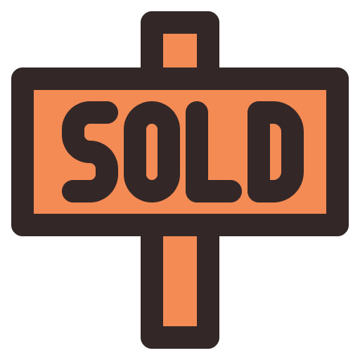 Sold sign signaling sold icon Sold sign signaling sold icon