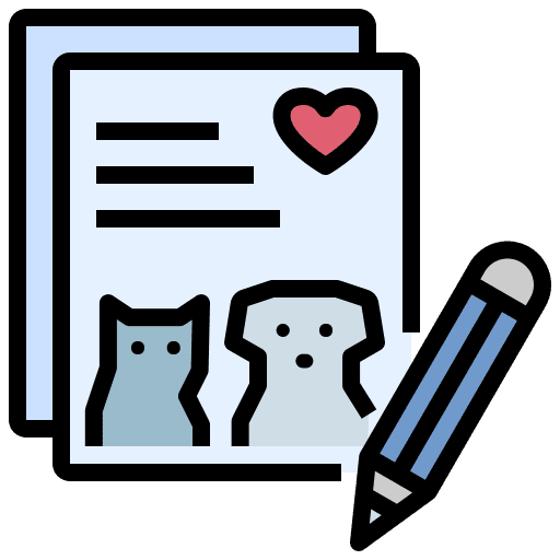 Story dog animals document icon
