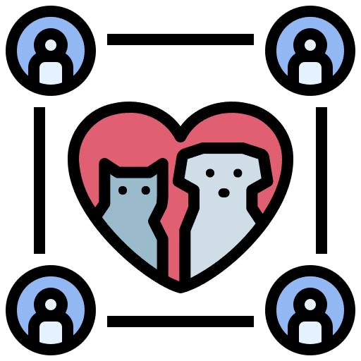 Fan club animals community pet love icon Fan club animals community pet love icon