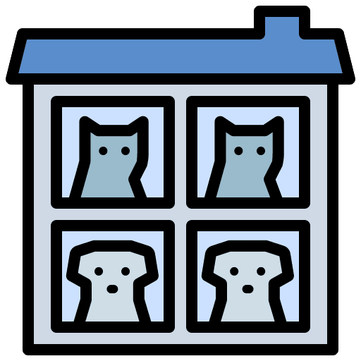 Hotel cat daycare center pet icon Hotel cat daycare center pet icon