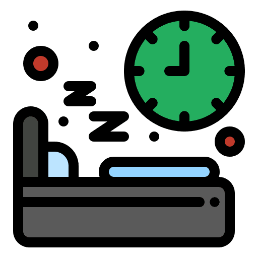Bed time clock bed time sleep icon