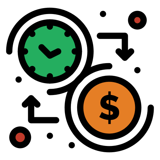 Budget clock time and date business and finance icon