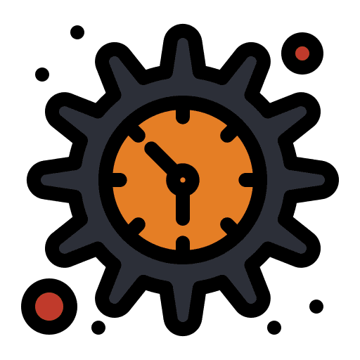 Clock clock gear efficiency icon