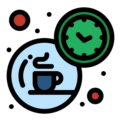 Coffee breaks bubble tea coffee breaks time and date icon Coffee breaks bubble tea coffee breaks time and date icon