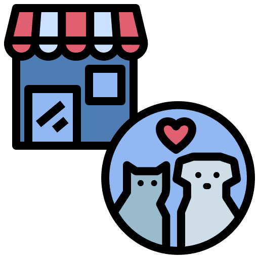 Pet shop commerce and shopping store animals icon Pet shop commerce and shopping store animals icon
