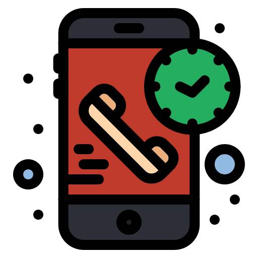 Duration time and date phone call communications icon Duration time and date phone call communications icon