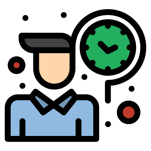 Employee user working hours avatar icon Employee user working hours avatar icon