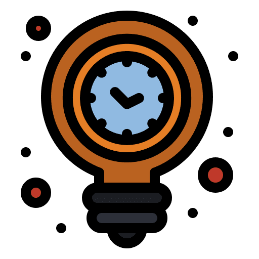 Idea creative thinking time and date time management icon Idea creative thinking time and date time management icon