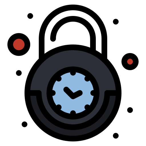 Padlock security padlock time and date icon Padlock security padlock time and date icon