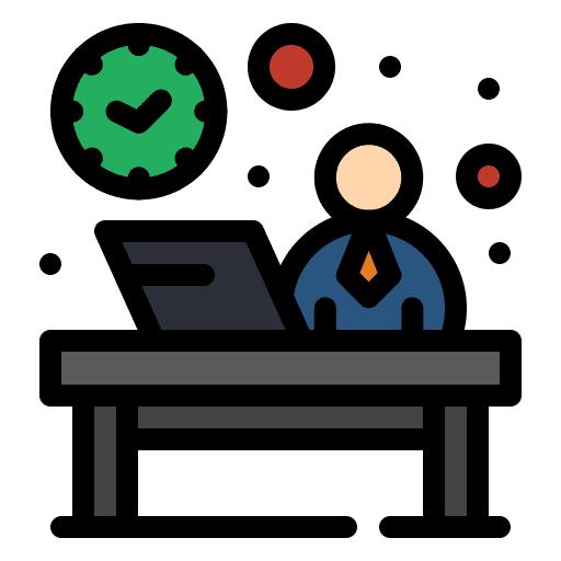 Work time desk office clock icon Work time desk office clock icon