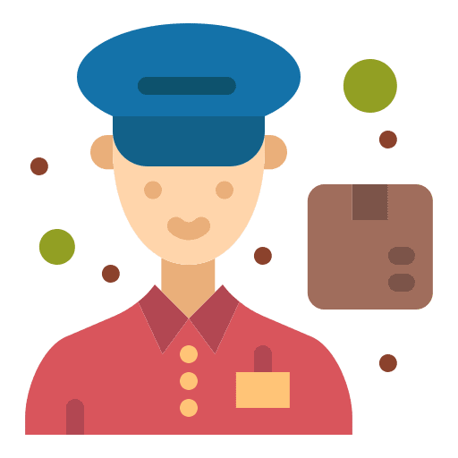 Delivery man package parcel shipping and delivery icon