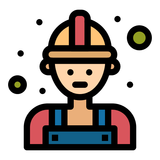 Carpenter laborer professions and jobs contractor icon
