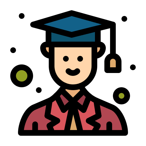 Graduate school education student icon