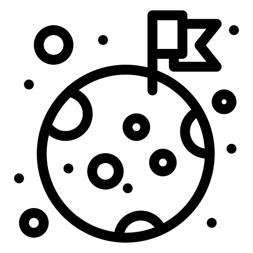 Moon universe flag exploration icon