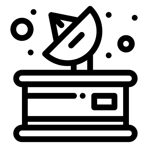 Receiver communications parabolic dishes radio icon