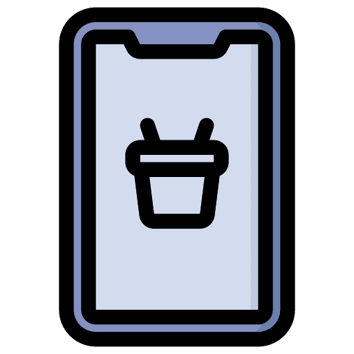 Mobile app tracking smartphone delivery box icon Mobile app tracking smartphone delivery box icon