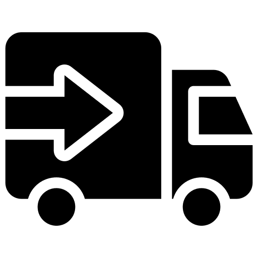 Delivery shipping and delivery van present icon
