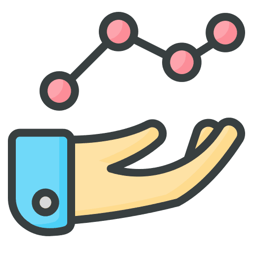 Increase line chart hand graph icon