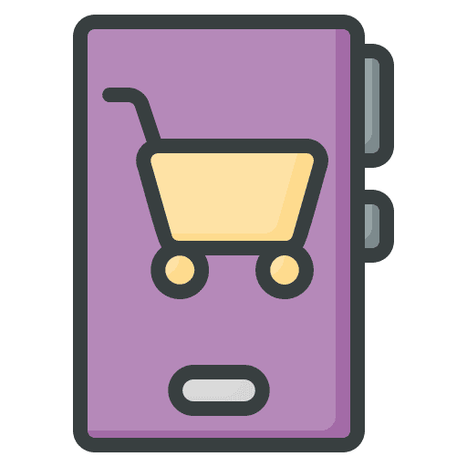Mobile shopping online store shopping bag purchase icon Mobile shopping online store shopping bag purchase icon