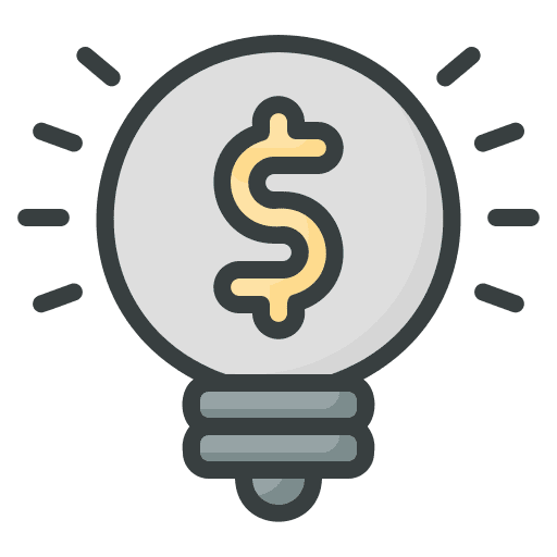 Idea dollar symbol currency light bulb icon Idea dollar symbol currency light bulb icon