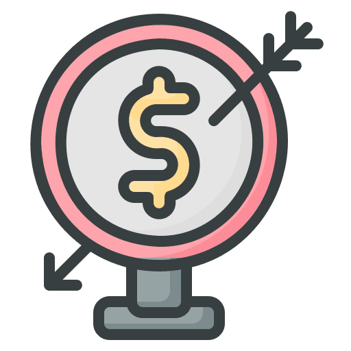 Target purpose marketing arrow icon Target purpose marketing arrow icon