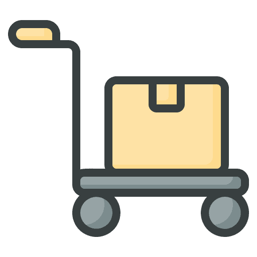 Trolley box loads delivery icon Trolley box loads delivery icon