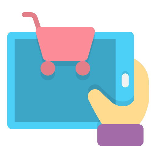 Online shopping multimedia tablet shopping icon Online shopping multimedia tablet shopping icon