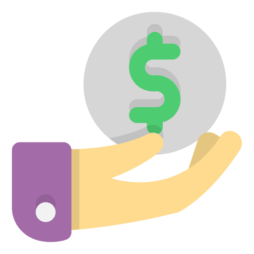 Profit payment hand investment icon Profit payment hand investment icon