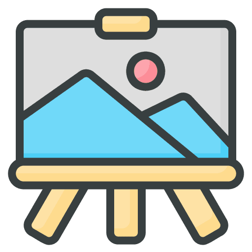 Canvas frame easel picture icon
