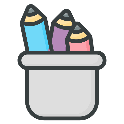Pencil case education art and design office material icon Pencil case education art and design office material icon