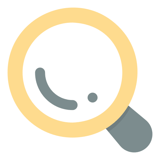 Loupe zoom camera with zoom search icon