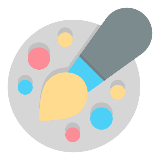 Palette paint brush paint palette palette icon