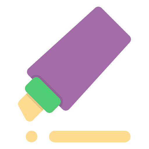 Highlighter school material education art and design icon Highlighter school material education art and design icon