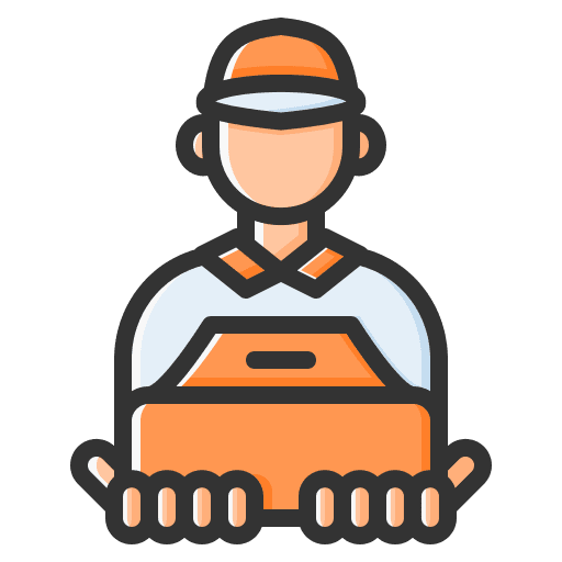 Courier professions and jobs courier delivery man icon