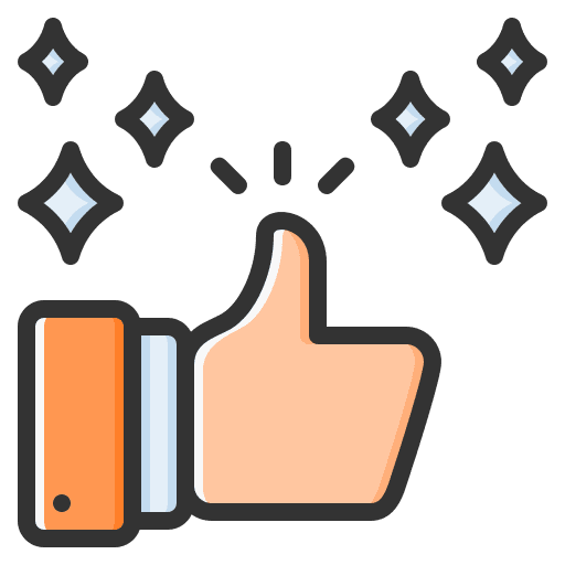 Thumb up positive vote impression rate marketing icon