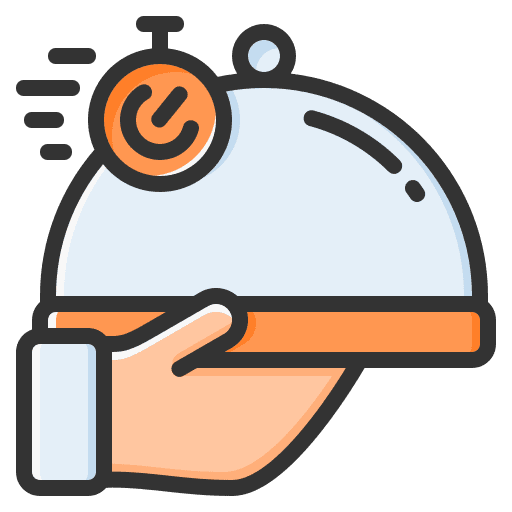 Fast delivery food service plate food package icon Fast delivery food service plate food package icon