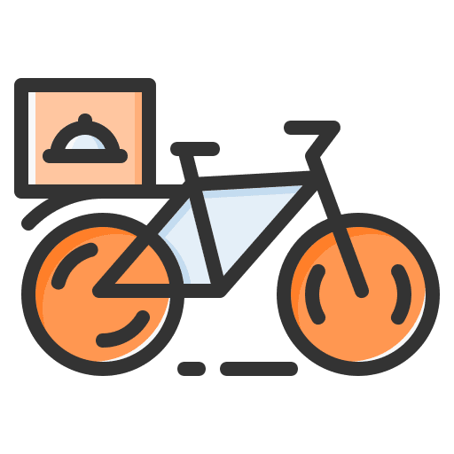 Food delivery bycicle shipping and delivery takeaway icon Food delivery bycicle shipping and delivery takeaway icon